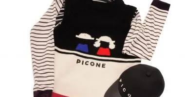 ニットベスト29,000円 プルオーバー24,000円　スカート 28,000円　キャップ12,000円
